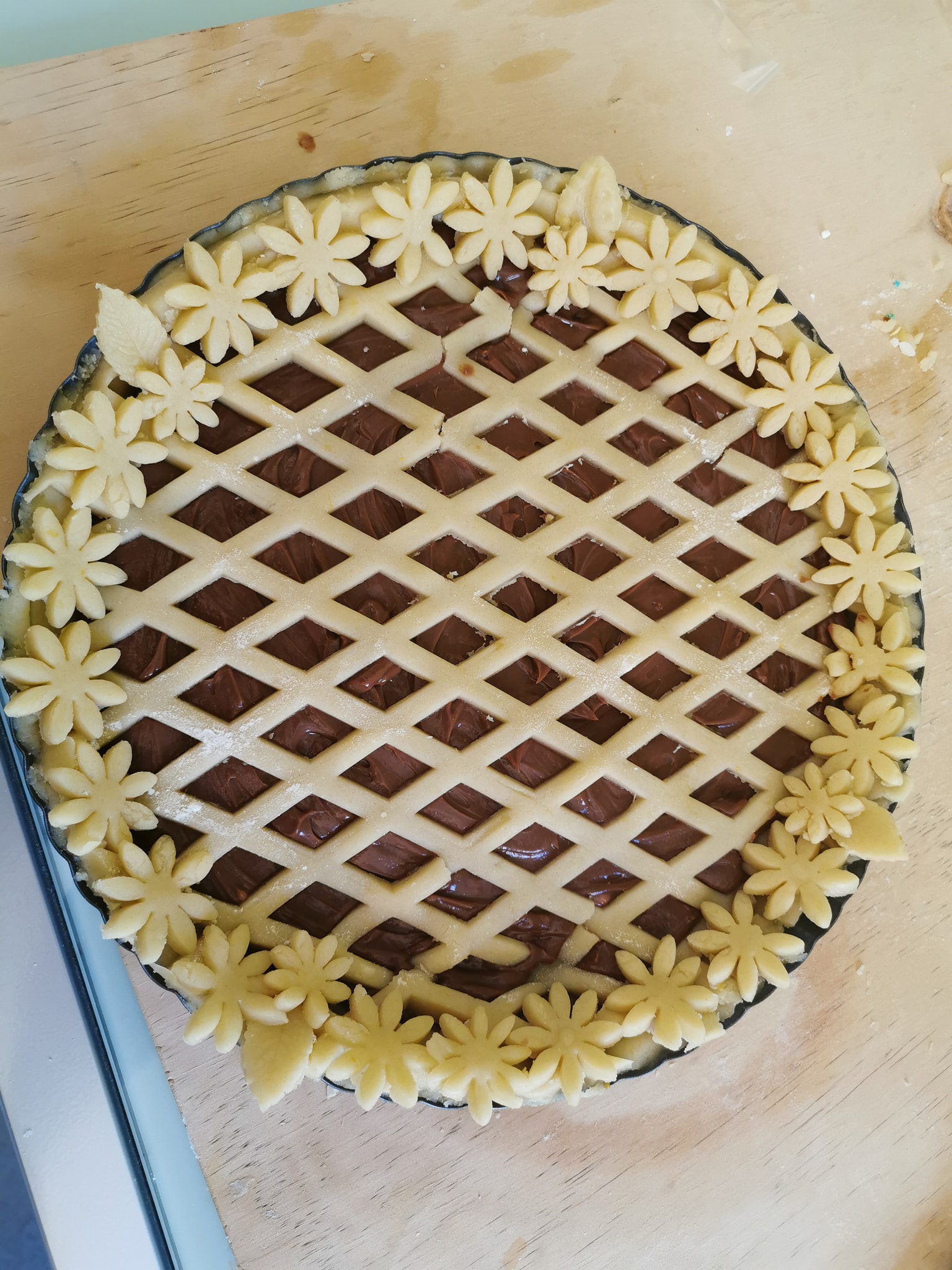 Nutella tart waiting to be baked.