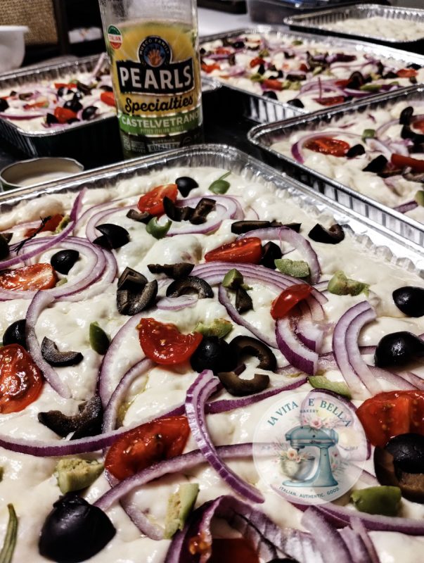 Focaccia with Onion, olive, tomatos - Image 2