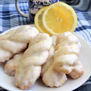 Lemon cookies on a dish
