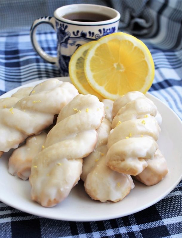 Lemon cookies on a dish