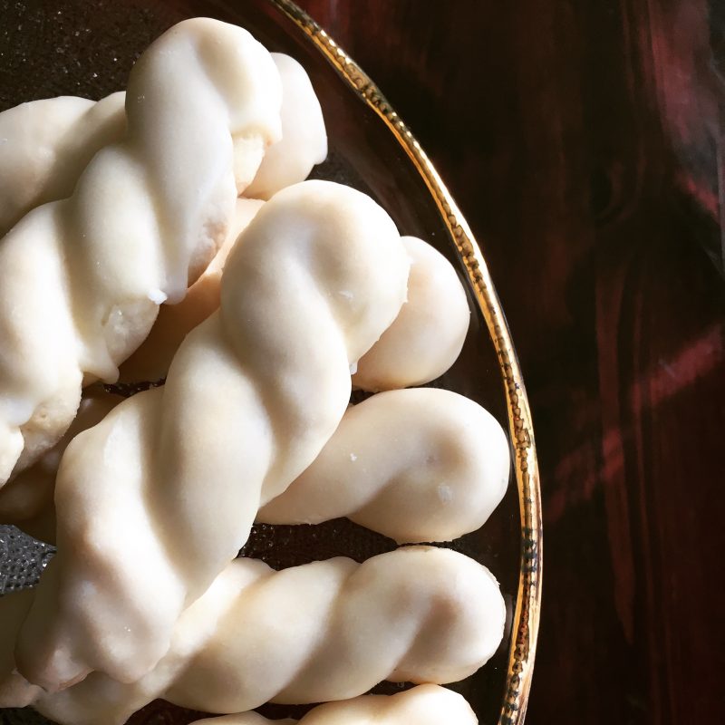 Lemon cookies on a dish.